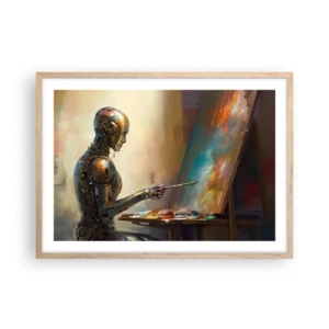 Poszter világos tölgy keretben - A jövő művészete - 70x50 cm