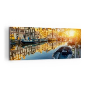 Vászonkép - Reggel Amszterdamban - 100x40 cm