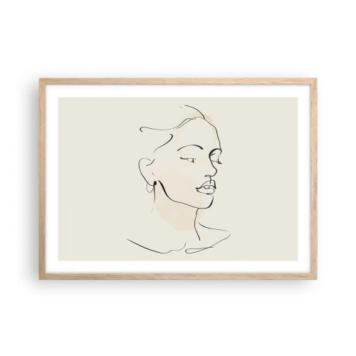 Poszter világos tölgy keretben - Bizonyos vonallal - 70x50 cm