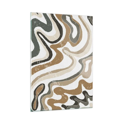 Üveg kép - Földszínű színek kanyarulatai - 50x70 cm