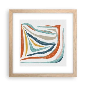 Poszter világos tölgy keretben - Barátságosan mosolygó absztrakció - 30x30 cm