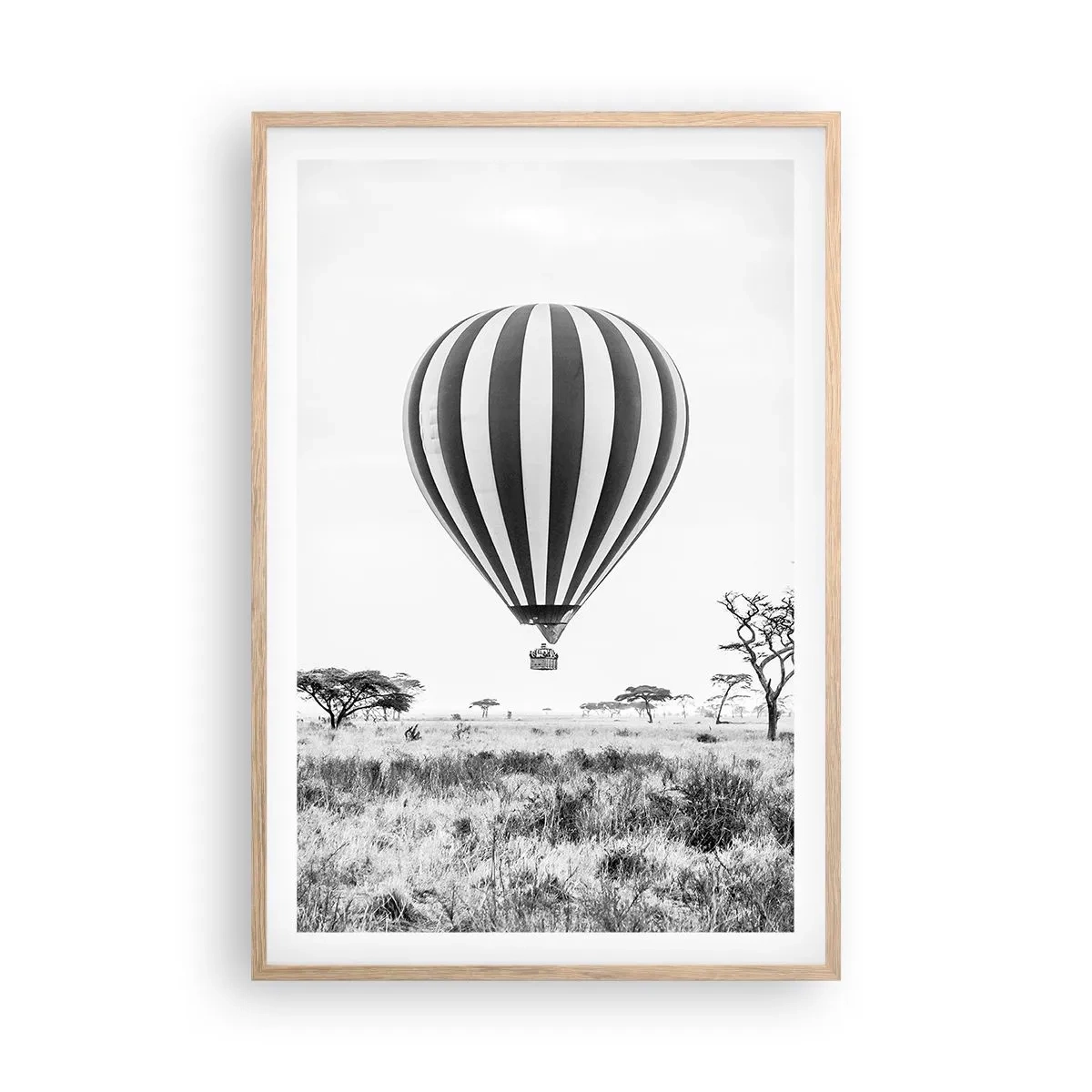 Poszter világos tölgy keretben - A szavanna felett - 61x91 cm
