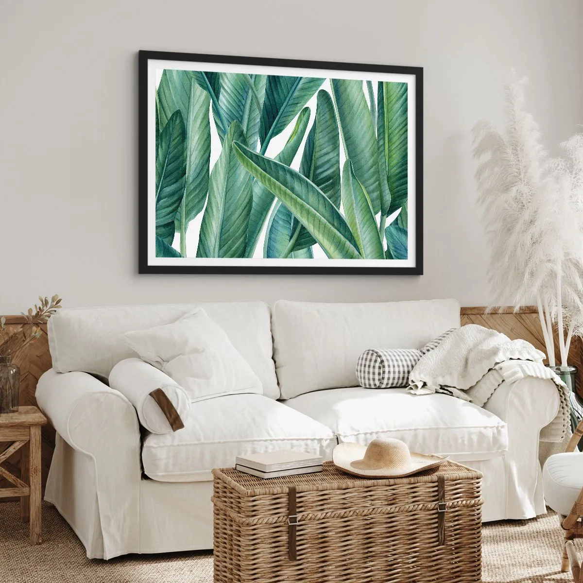 Poszter fehér keretben - Zöld önmagában - 91x61 cm