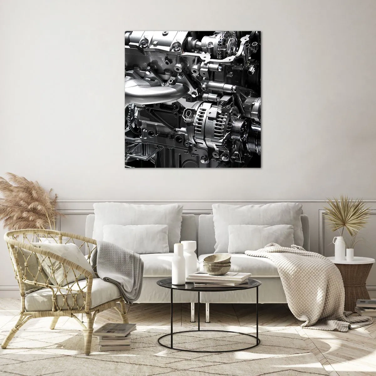 Üveg kép - Acél, szép, erős - 30x30 cm