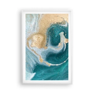 Poszter fekete keretben - Arany és türkiz örvénye - 61x91 cm