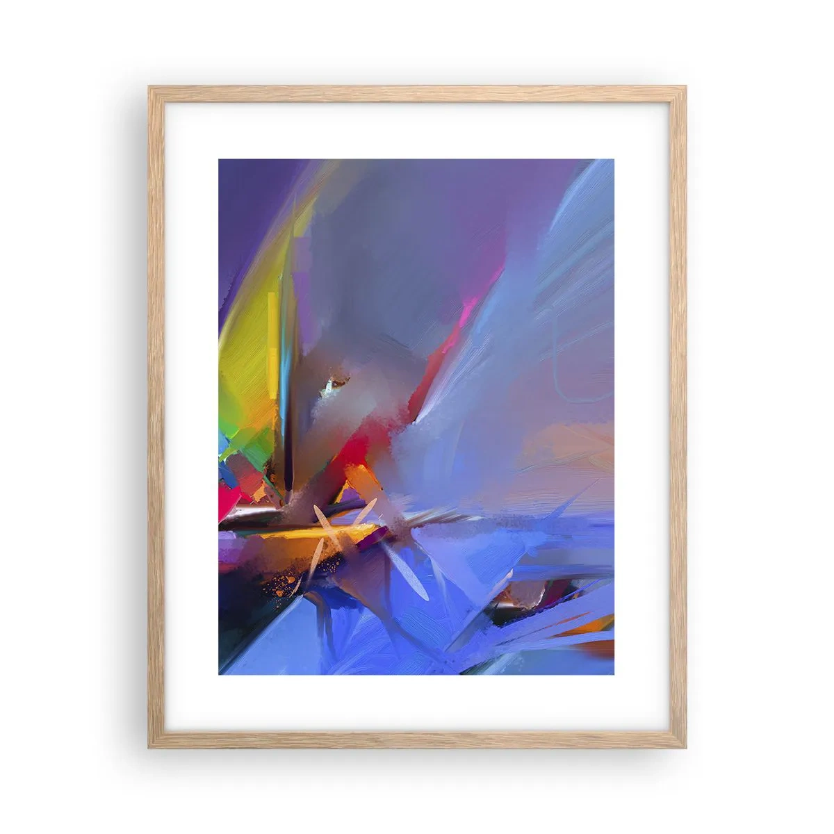 Poszter világos tölgy keretben - Propellerek, mint a madár - 40x50 cm