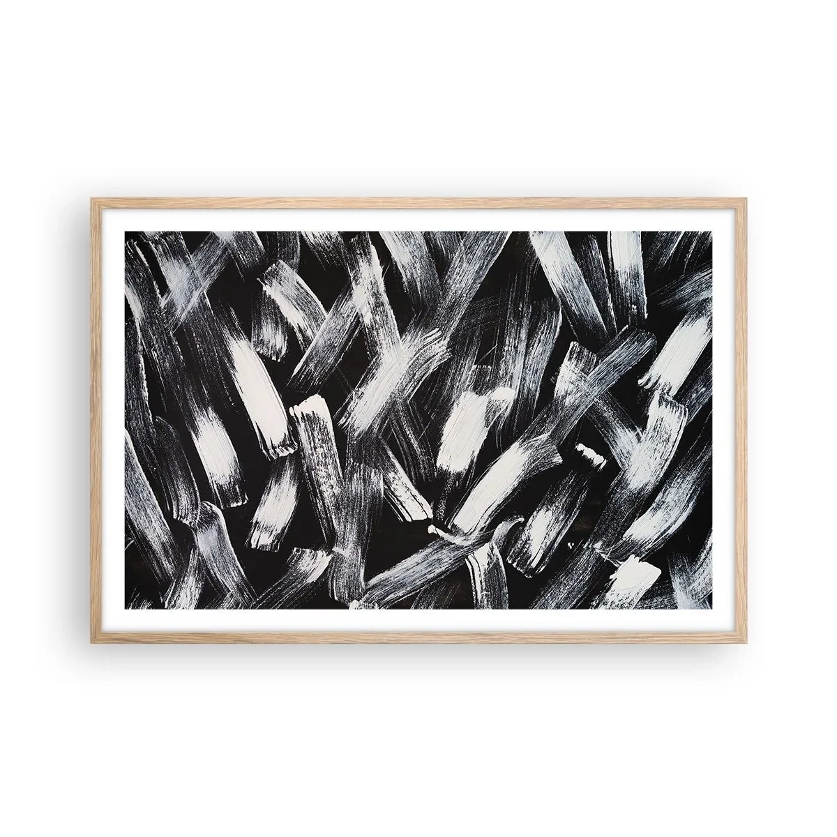 Poszter világos tölgy keretben - Absztrakció az ipari szellemben - 91x61 cm