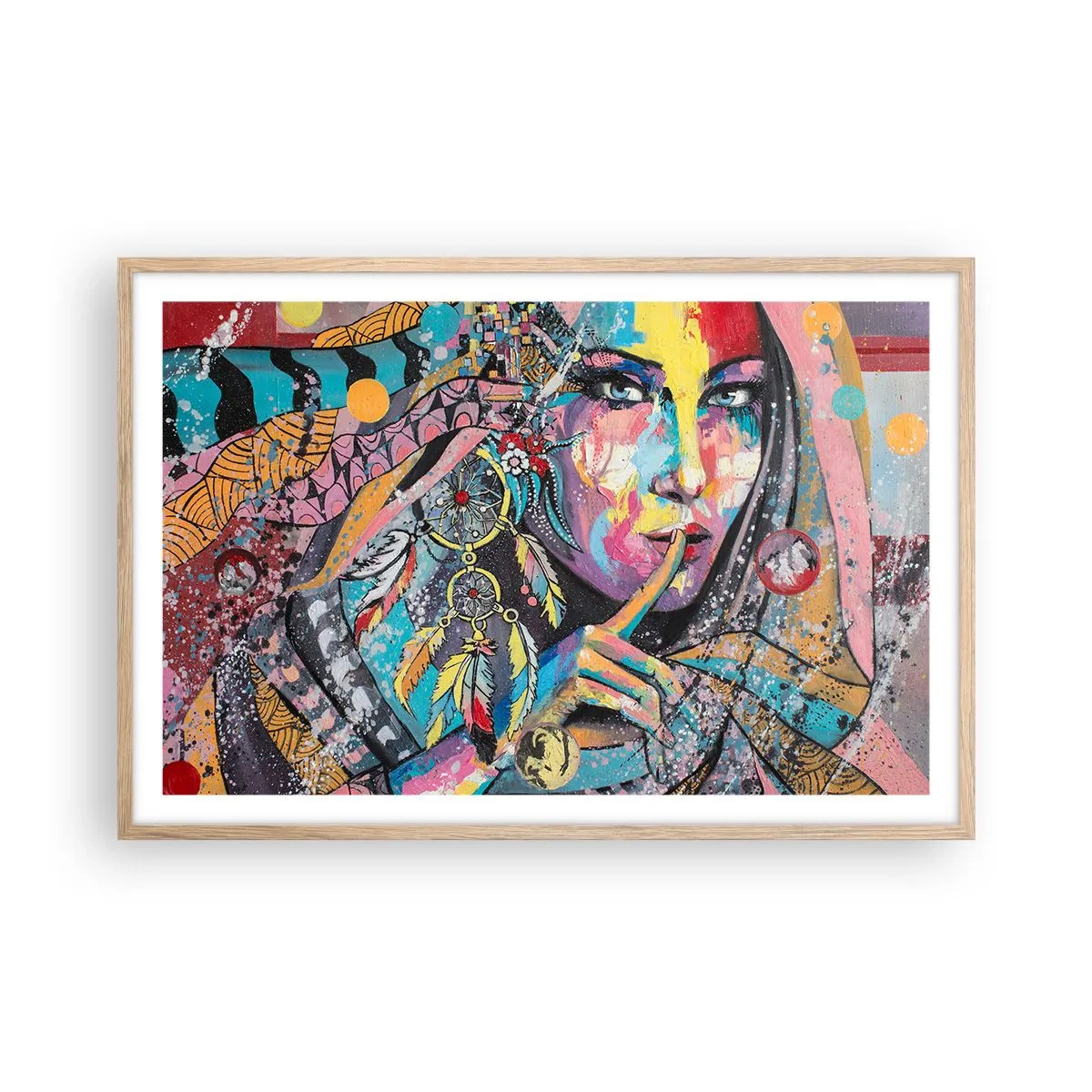 Poszter világos tölgy keretben - Maradj csendben, amíg meg nem érted - 91x61 cm