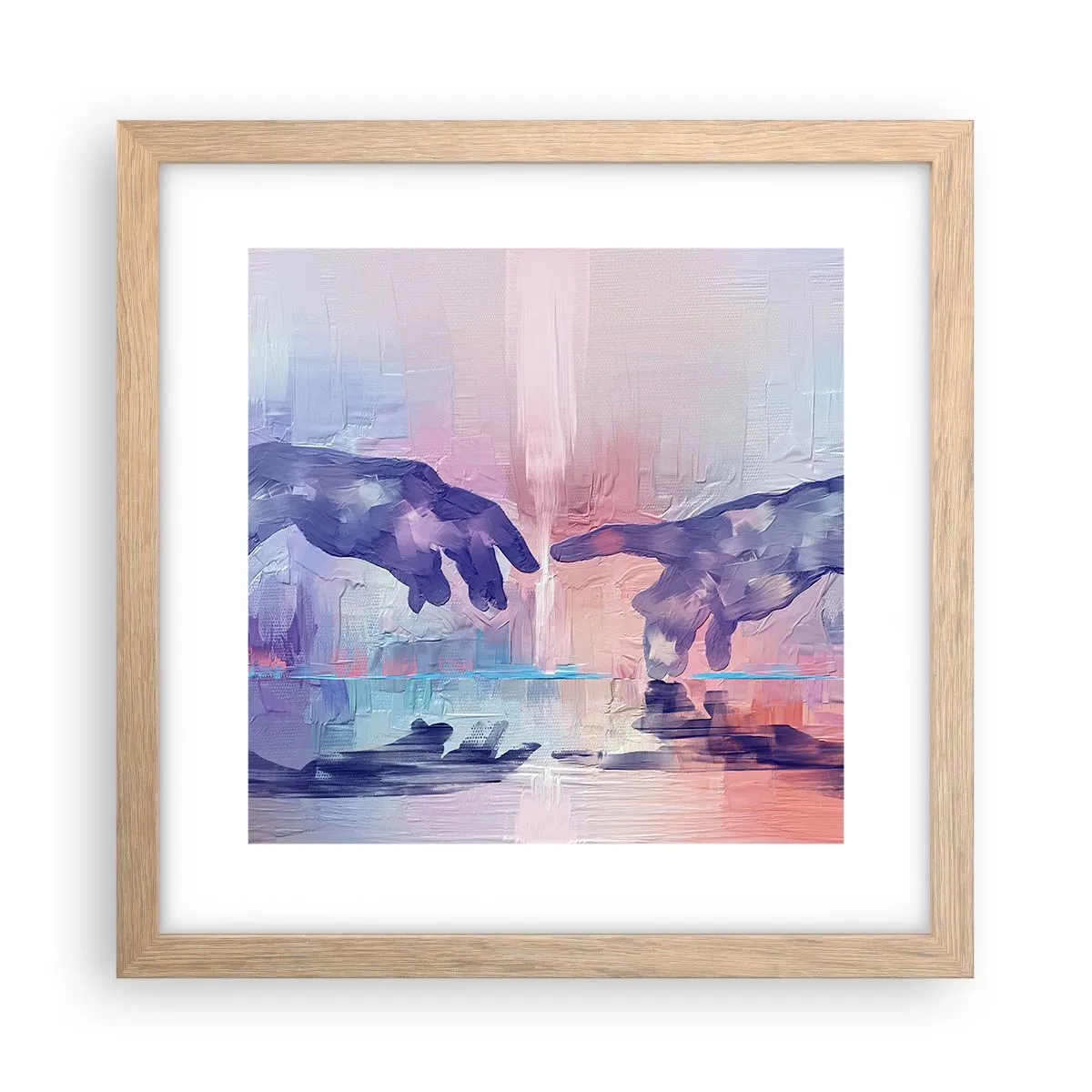 Poszter világos tölgy keretben - Az élet isteni szikrája - 30x30 cm