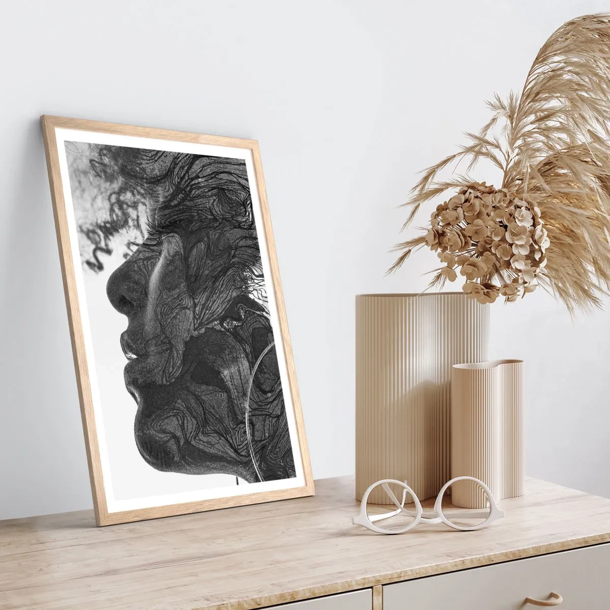 Poszter világos tölgy keretben - Álmokba gabalyodva - 50x70 cm