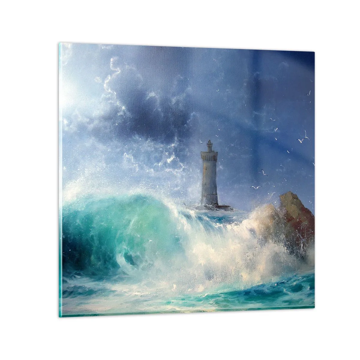 Üveg kép - Óvakodva az elemektől - 70x70 cm