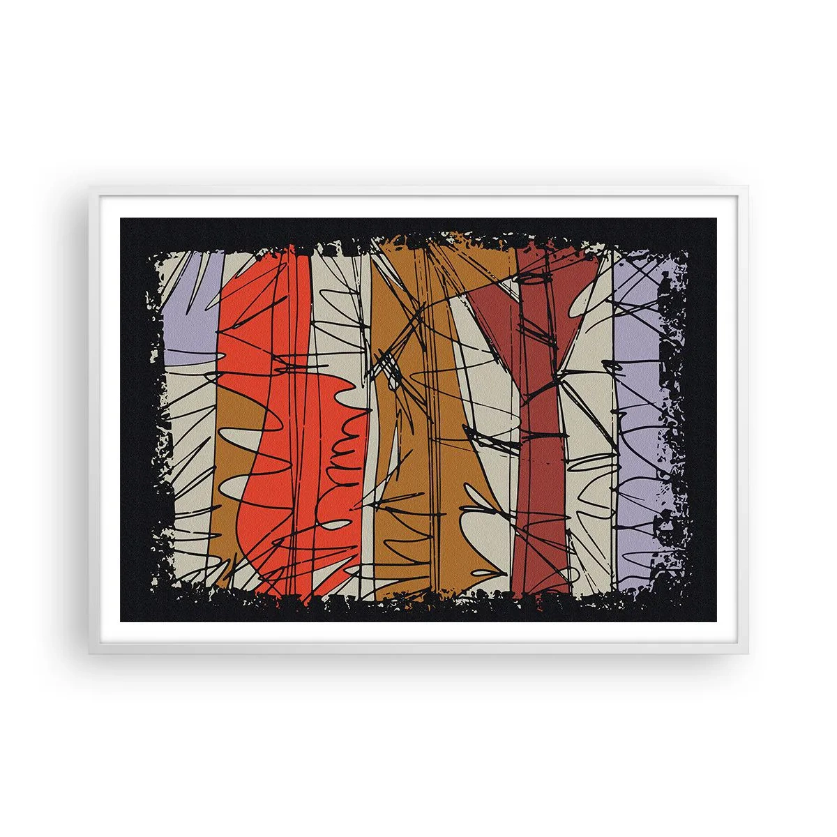 Poszter fekete keretben - Spontán kompozíció - 100x70 cm