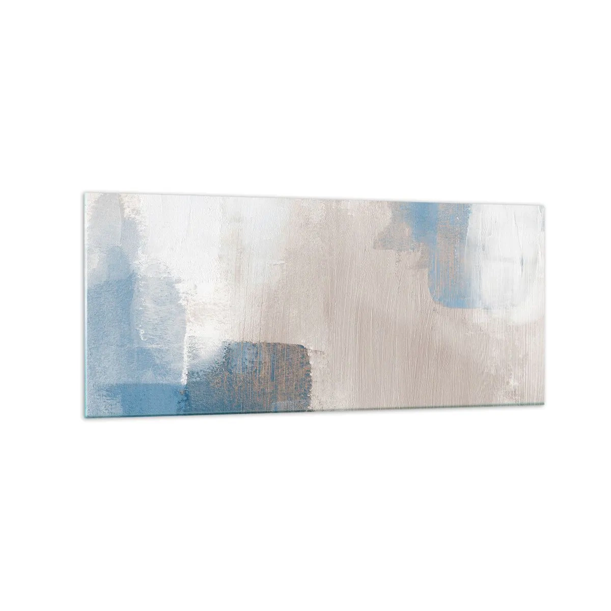 Üveg kép - Rózsaszín absztrakció egy kék fátyol mögött - 120x50 cm