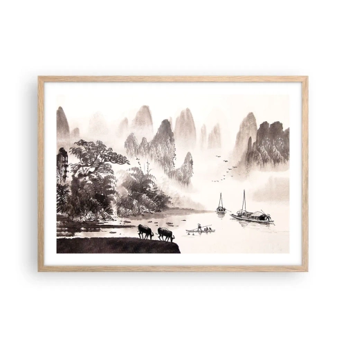 Poszter világos tölgy keretben - Kelet egzotikus hétköznapjai - 70x50 cm