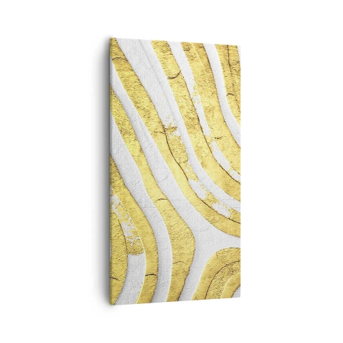 Vászonkép - Kompozíció fehér és arany színben - 55x100 cm
