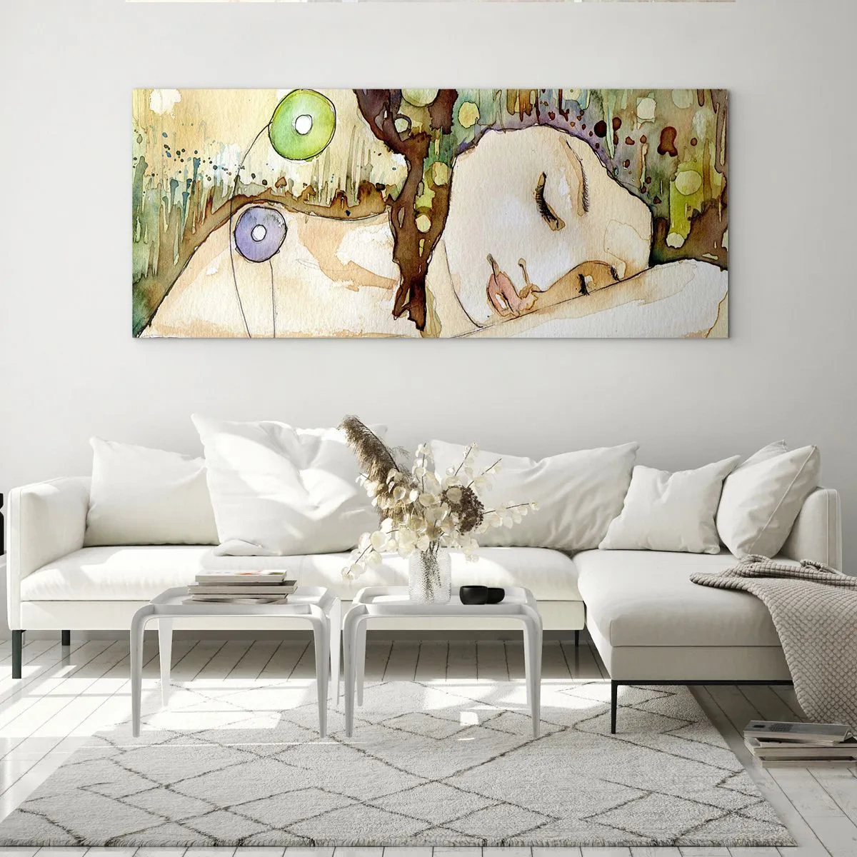 Üveg kép - Smaragd-ibolya álom - 100x40 cm