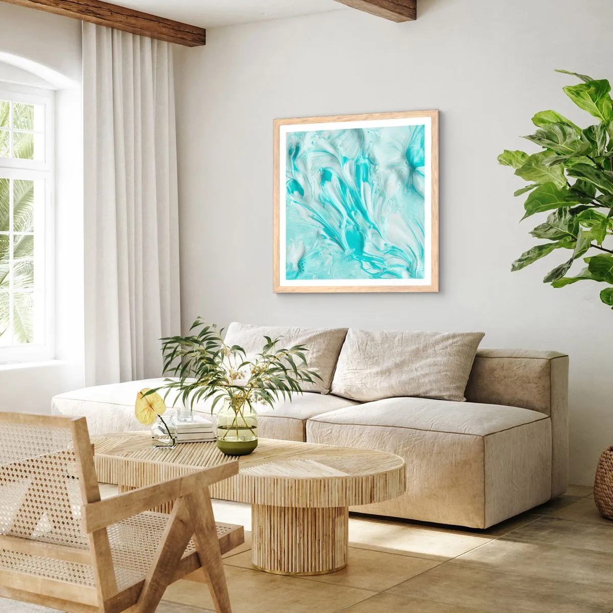 Poszter világos tölgy keretben - Örökké együtt - 60x60 cm