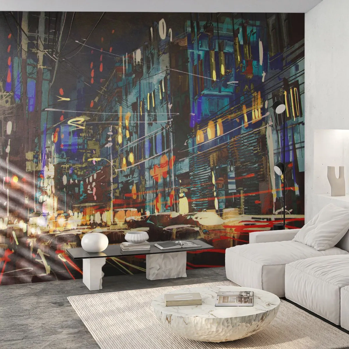 Fotótapéta Standard Eco - Esti utcai nyüzsgés - Város, Építészet, Éjszakai élet - 350x256 cm