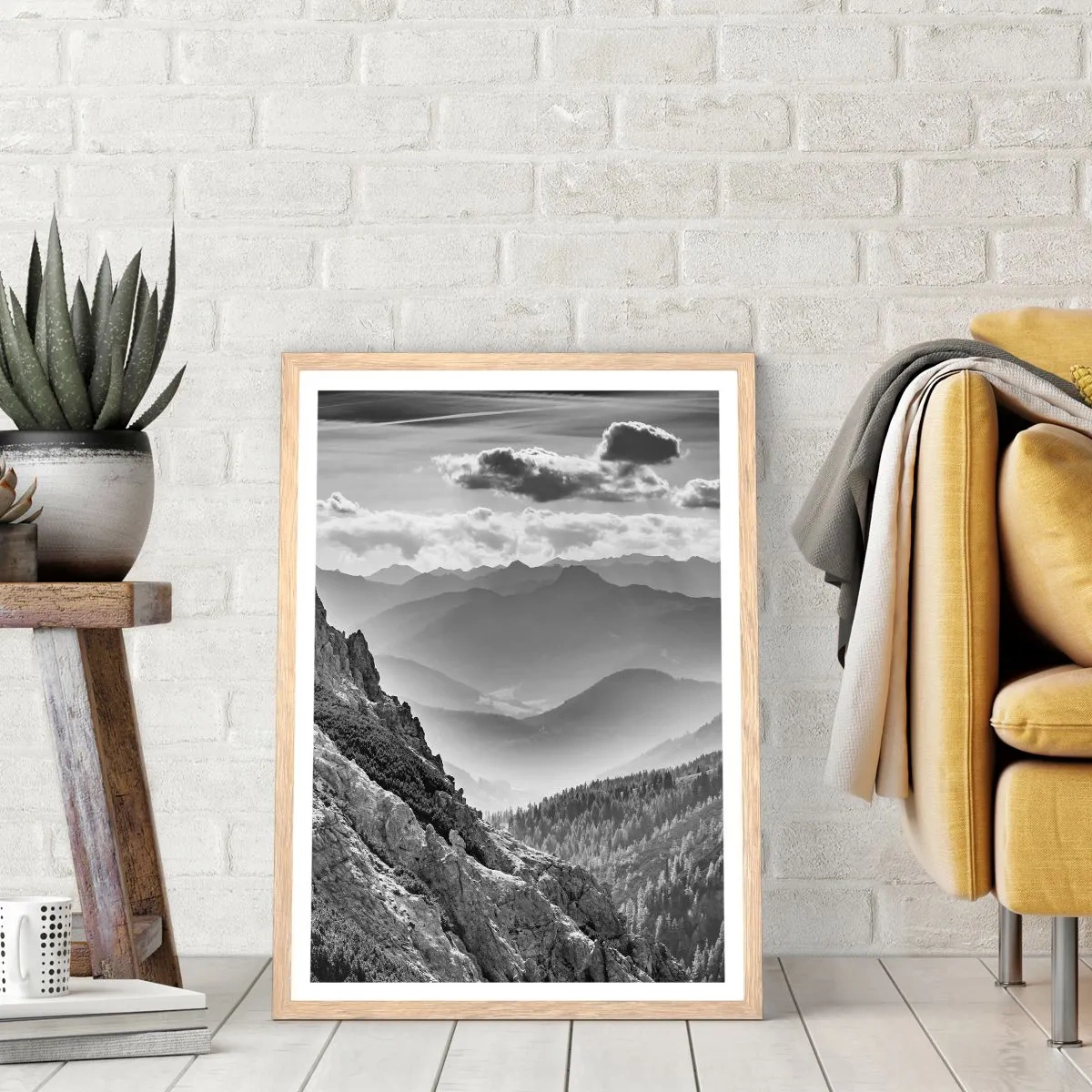 Poszter világos tölgy keretben - Egészen a horizontig - 61x91 cm