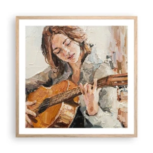 Poszter világos tölgy keretben - Koncert gitárra és egy lány szívére - 60x60 cm
