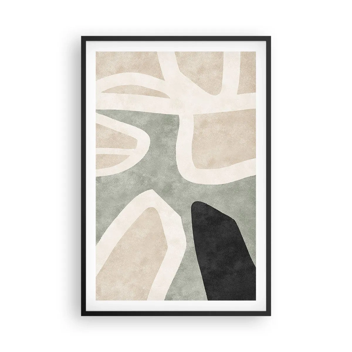 Poszter fehér keretben - Kompozíció fekete témával - 61x91 cm