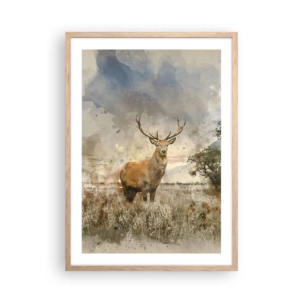 Poszter világos tölgy keretben - Becsület – erő – méltóság - 50x70 cm