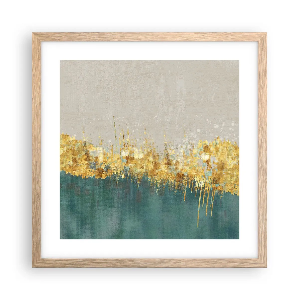 Poszter világos tölgy keretben - Az aranyhatár - 40x40 cm