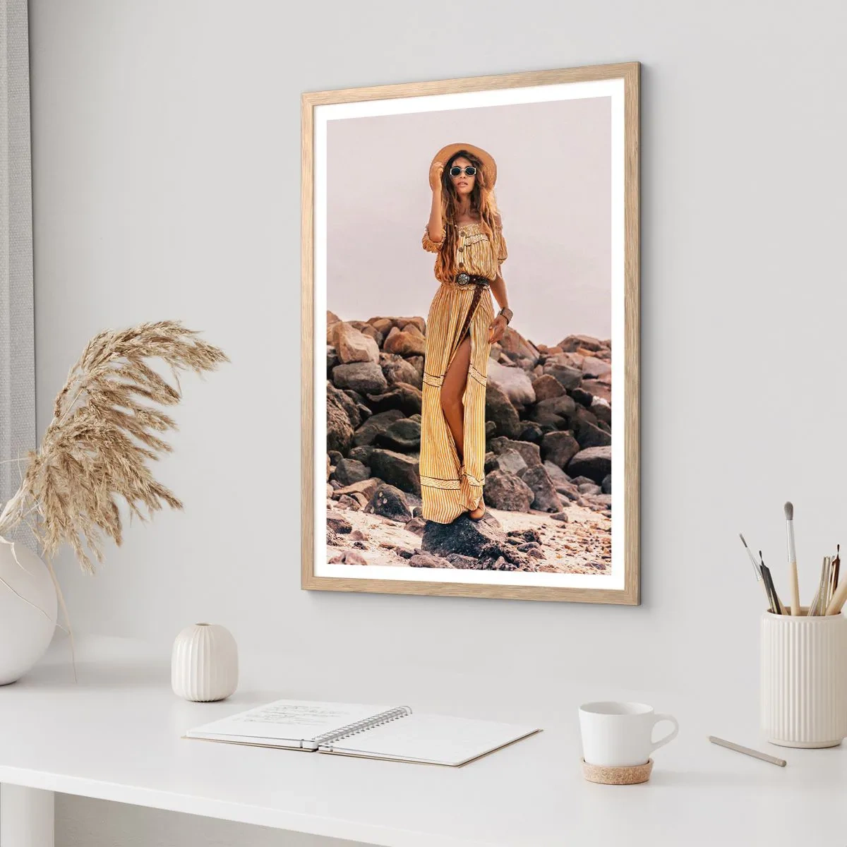 Poszter világos tölgy keretben - A kövek varázsa - 50x70 cm