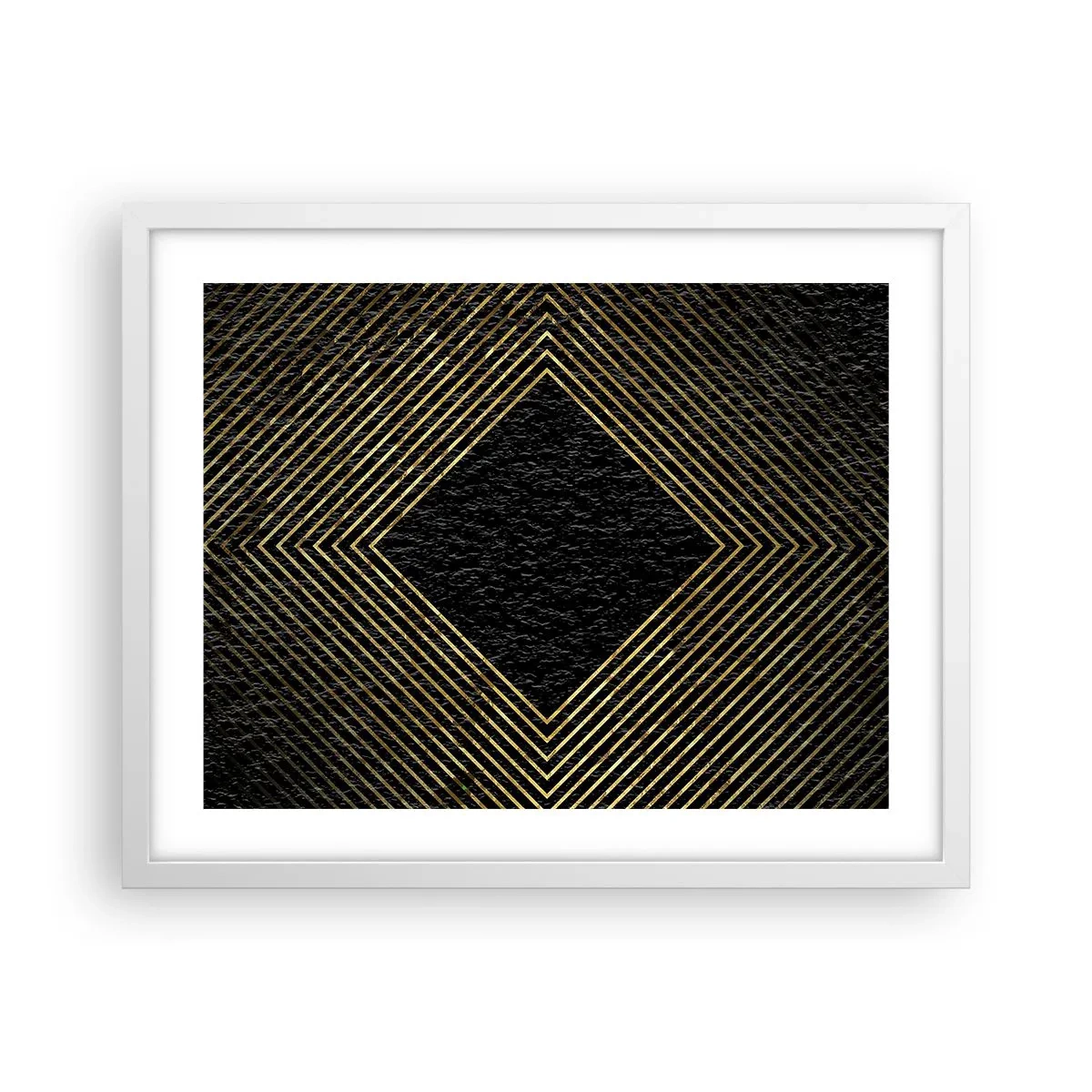 Poszter fekete keretben - Geometria glamour stílusban - 50x40 cm