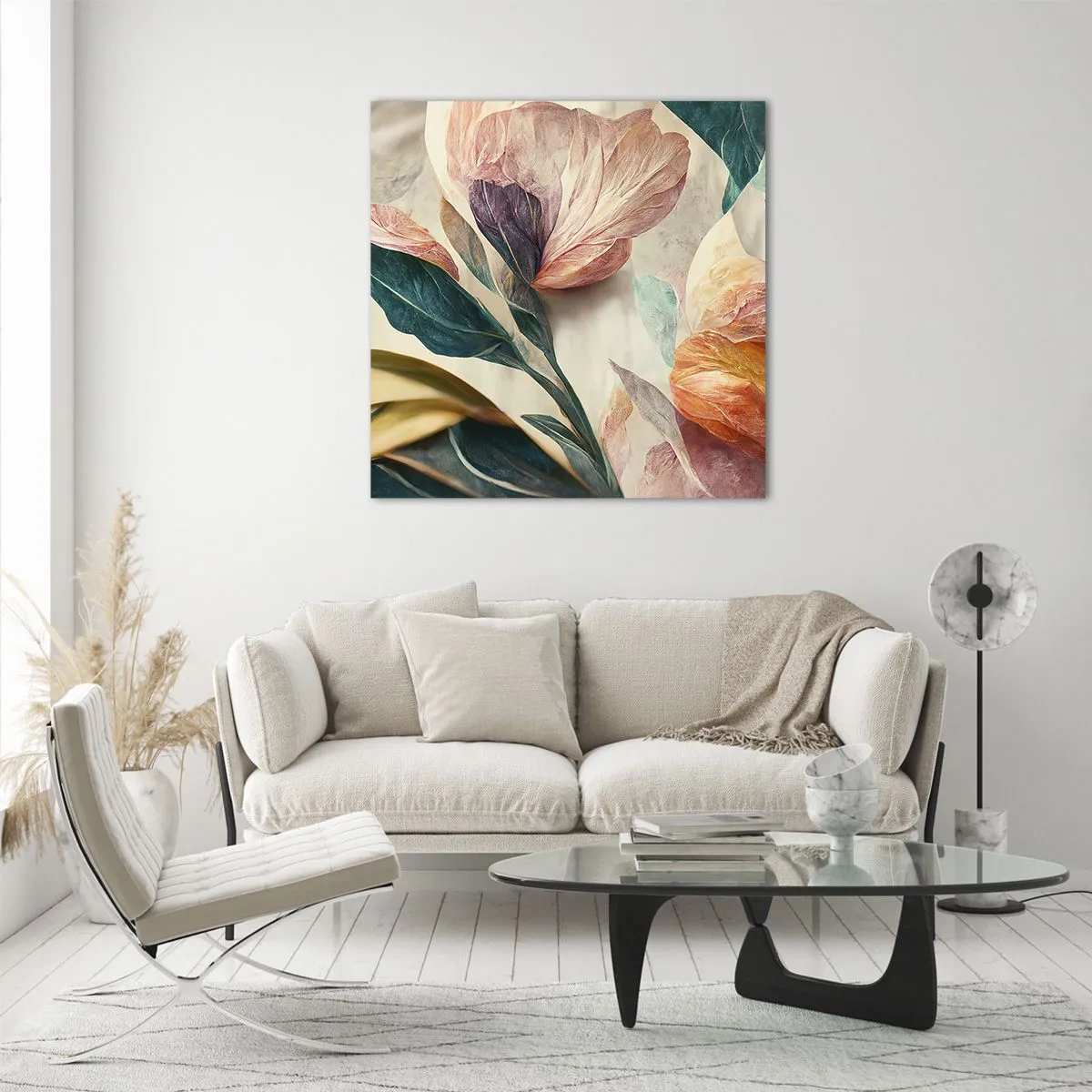 Üveg kép - A déli szigetek virágai - 60x60 cm