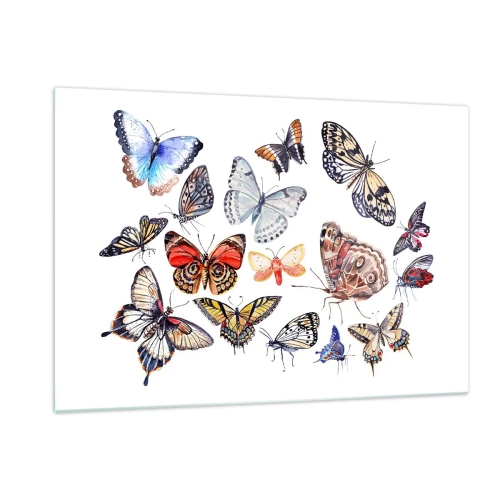 Üveg kép - Csipkés, színes raj - 120x80 cm