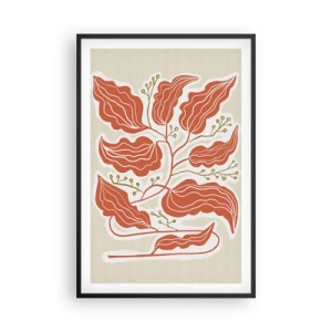 Poszter fehér keretben - Népi és korall - 61x91 cm