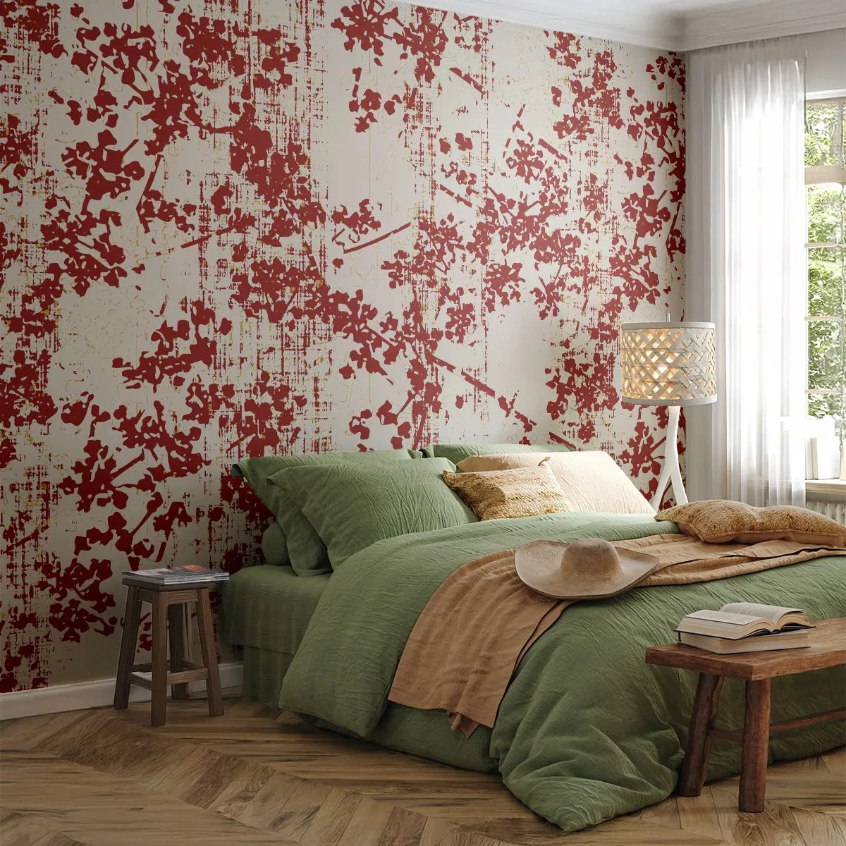 Öntapadós Fotótapéta Deluxe Sticker - Mint egy régi perkál - Idős, Minta, Virágok - 400x280 cm