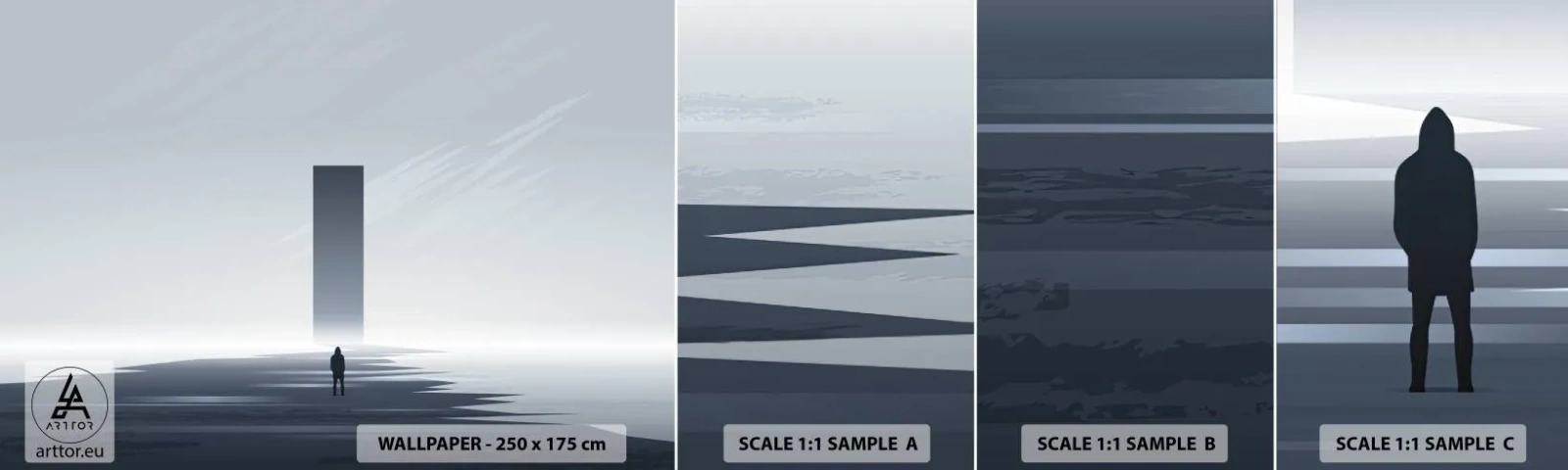 Fotótapéta Minta Öntapadós Deluxe Sticker - Lehetőség vagy fenyegetés? - Minimalizmus, Modern, Magányosság - 100x30 cm