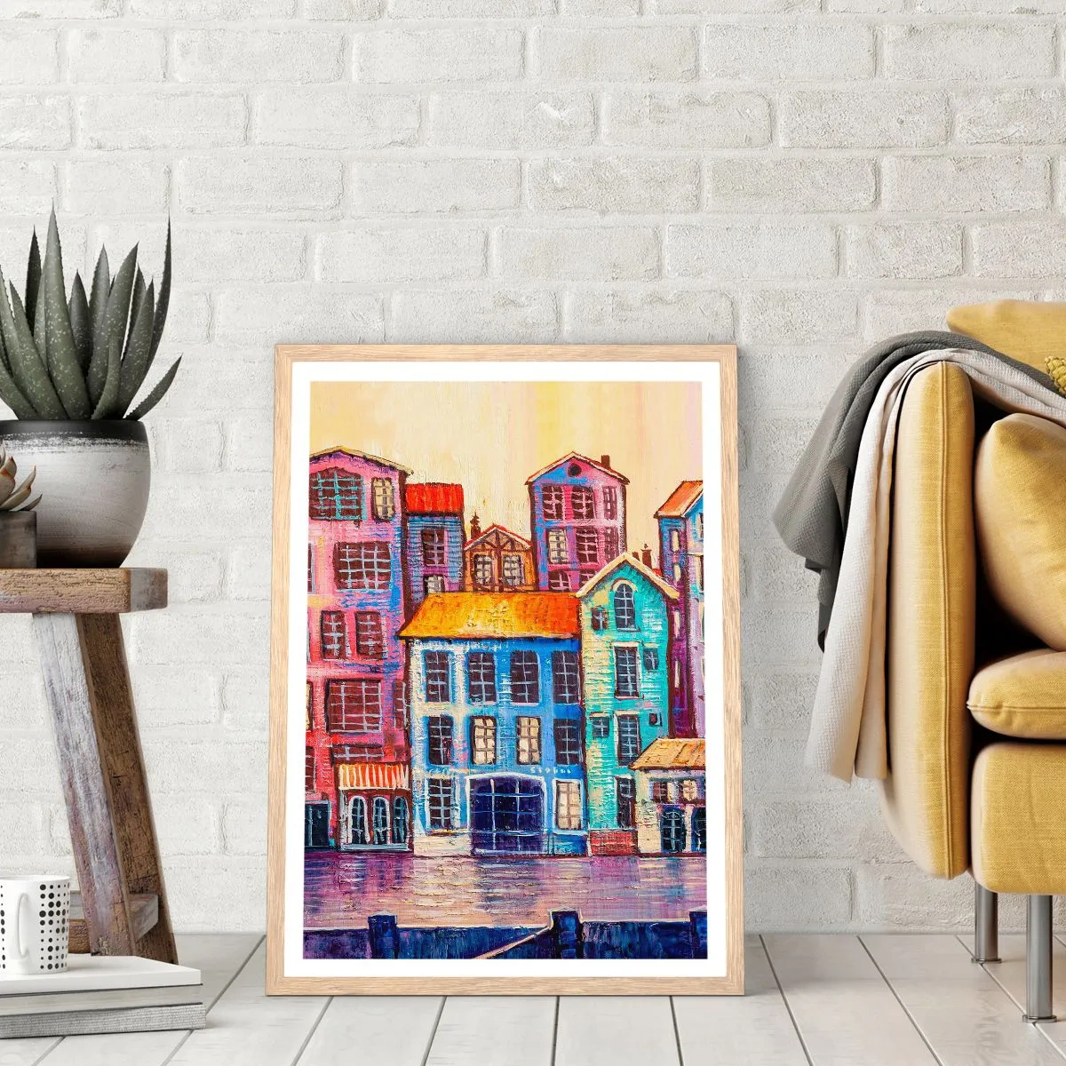 Poszter világos tölgy keretben - Egy város, mint egy tündérmese - 70x100 cm