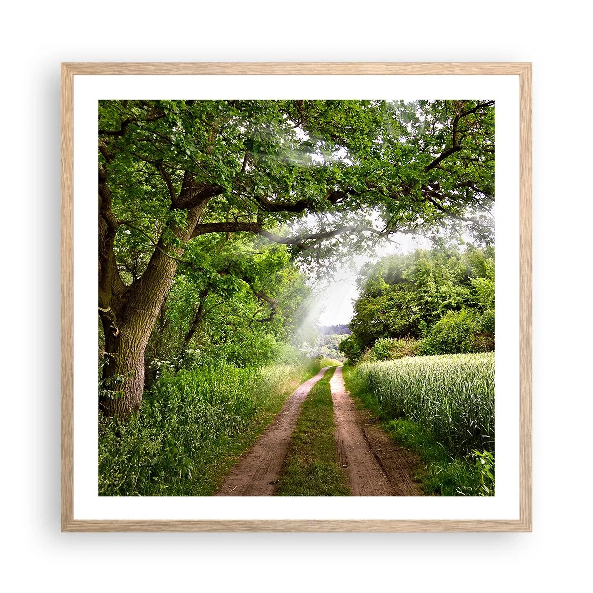 Poszter világos tölgy keretben - Et in Arcadia ego - 60x60 cm