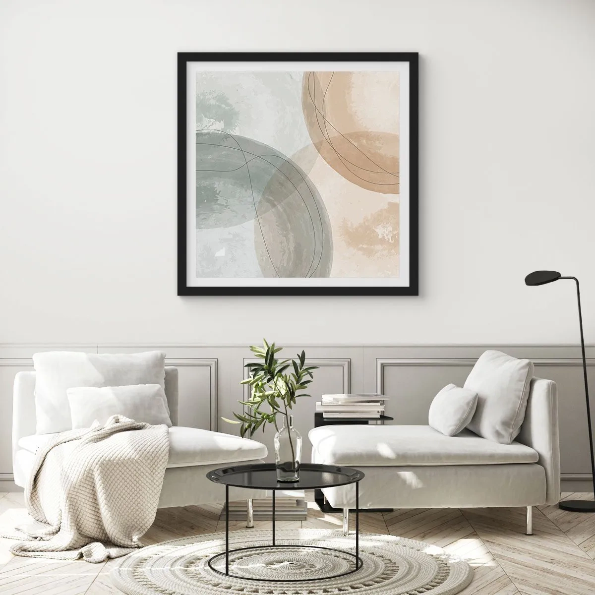 Poszter fehér keretben - világok behatolása - 60x60 cm