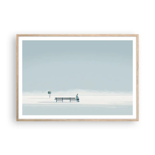 Poszter világos tölgy keretben - Igen, én várok. - 100x70 cm