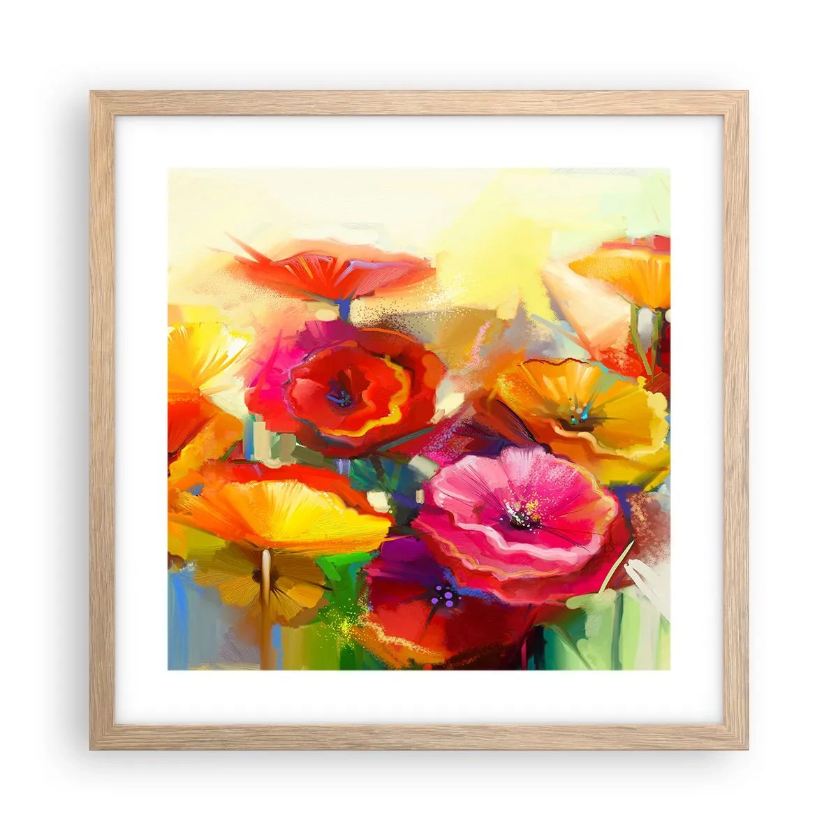 Poszter világos tölgy keretben - Nem csak piros - 40x40 cm