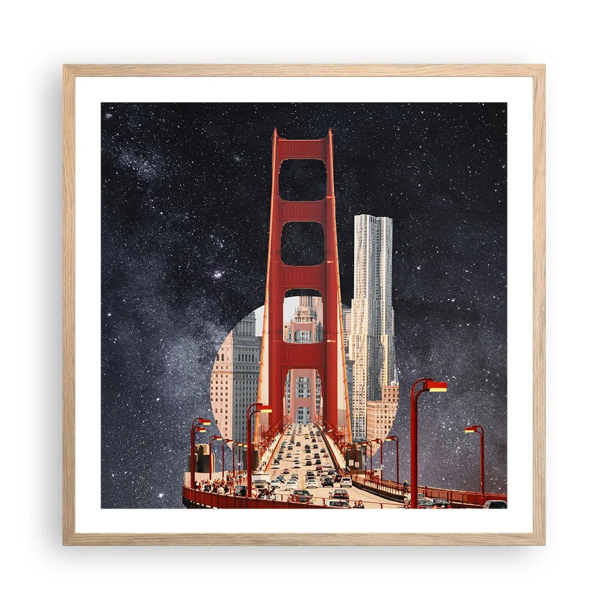 Poszter világos tölgy keretben - Mindig a középpontban - 60x60 cm