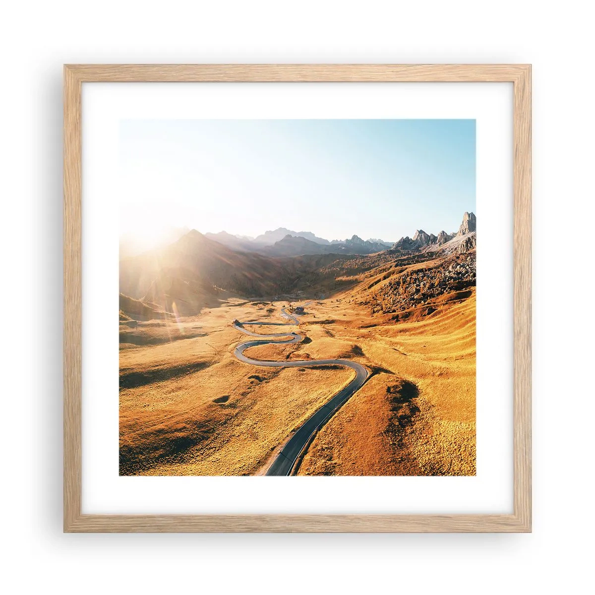 Poszter világos tölgy keretben - Egy arany völgyben - 40x40 cm