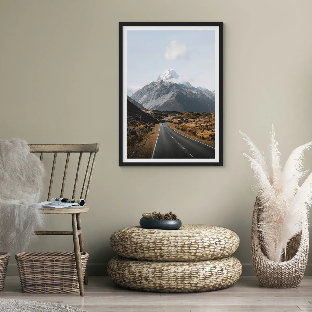 Poszter fehér keretben - Út a hegyek szívébe - 61x91 cm