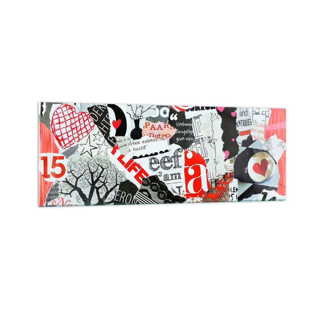 Üveg kép - Hipszter kollázs - 140x50 cm