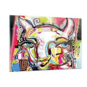 Üveg kép - A macska természetének gazdagsága - 120x80 cm