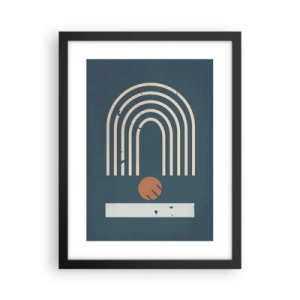 Poszter fehér keretben - Geometria sötétkék háttéren - 30x40 cm