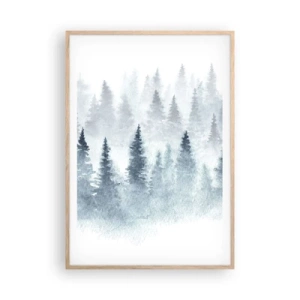 Poszter világos tölgy keretben - Ködbe burkolózva - 70x100 cm
