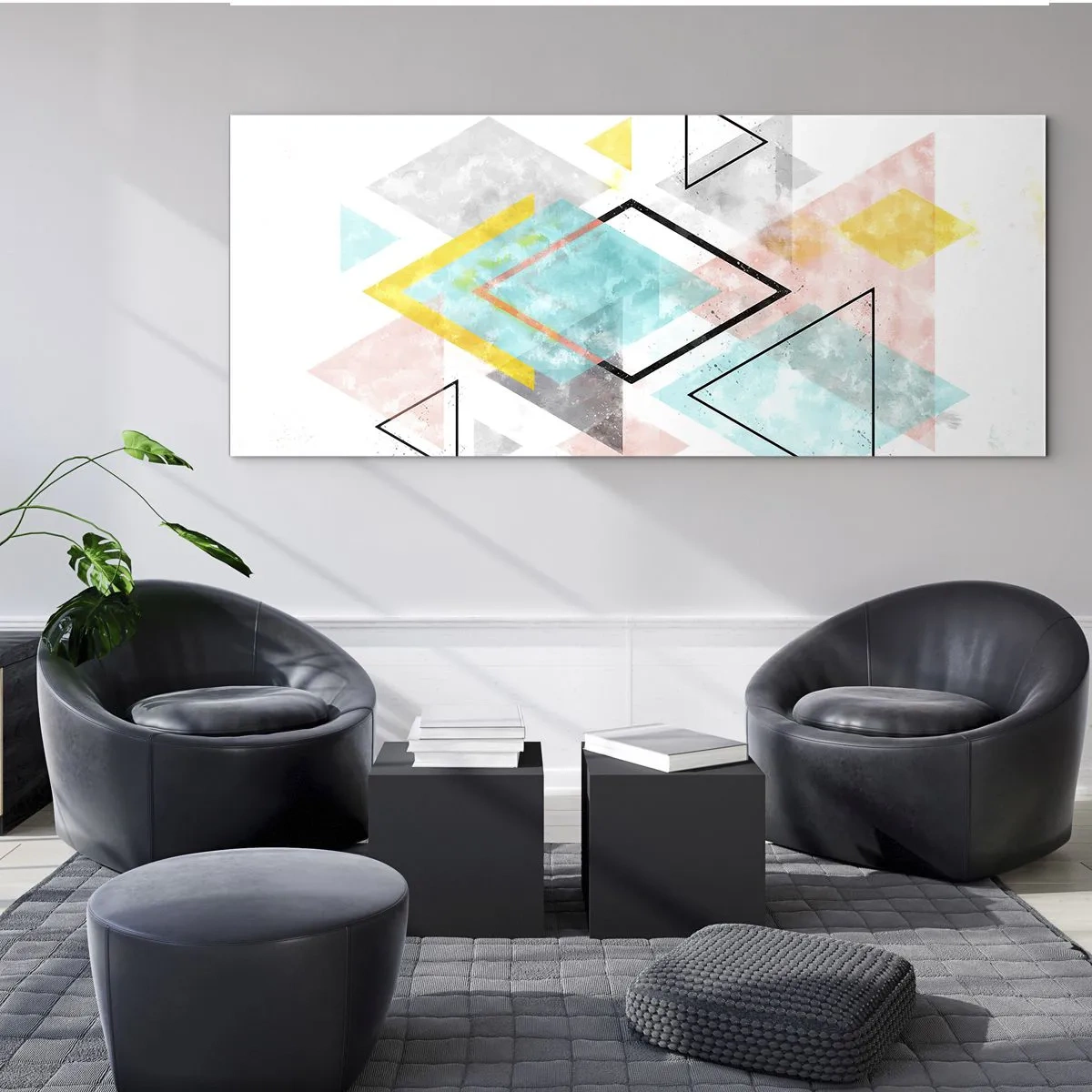 Üveg kép - Geometriai játék - 120x50 cm