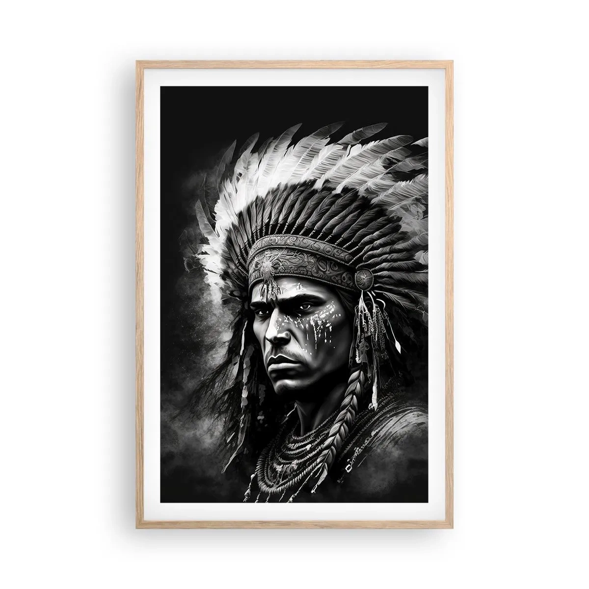 Poszter világos tölgy keretben - Vezér és harcos - 61x91 cm