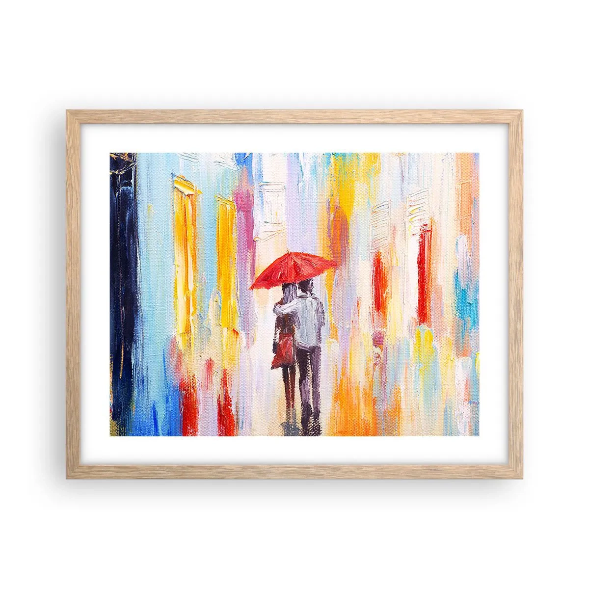 Poszter világos tölgy keretben - Hadd essen az eső - 50x40 cm