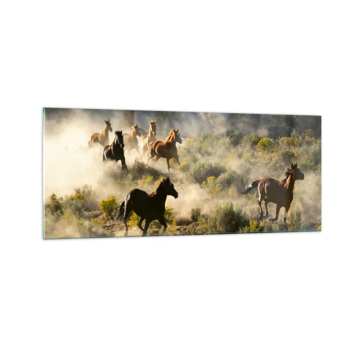 Üveg kép - Rivalizálás – szabadság, vagy férfierő? - 100x40 cm